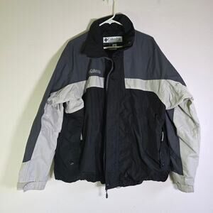 Columbia Men’s Ski Jacket XL Black Gray Full Zip Core Interchange Winter Coat